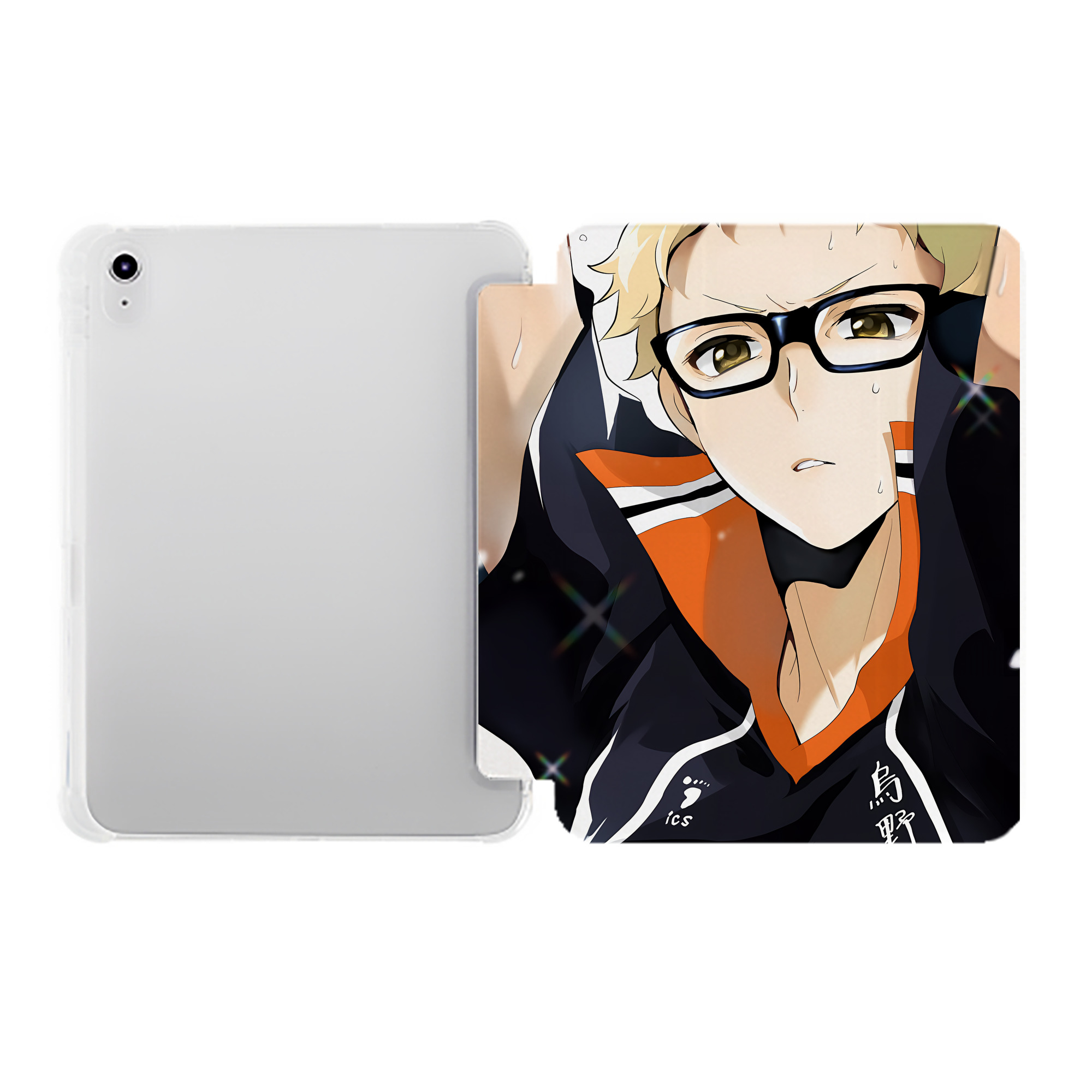 （画像用） ハイキュー!! Haikyu!! IPad ケース ペン収納付き 三つ折りスタンド PUレザー×シリコン 対応機種9.5/10.5/10.9インチ